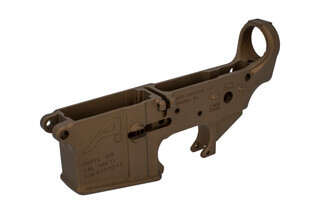 The Aero Precision Burnt Bronze stripped AR15 lower receiver is forged from 7075-T6 aluminum